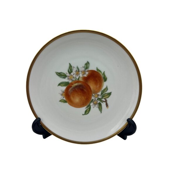 Vintage Hutschenreuther Fruit Salad Plate Lot of 5 Germany Gold Rim 8" 1960s - Picture 5 of 8